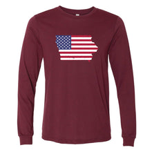Load image into Gallery viewer, Iowa USA Flag Long Sleeve T-Shirt