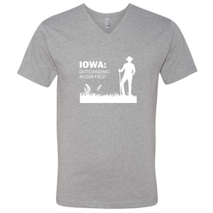 Outstanding in Our Field Iowa V-Neck T-Shirt
