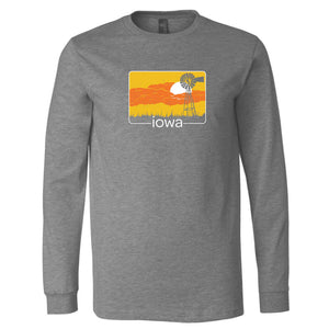 Iowa Windmill Sunset Long Sleeve T-Shirt