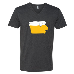 Beer Mug Iowa V-Neck T-Shirt