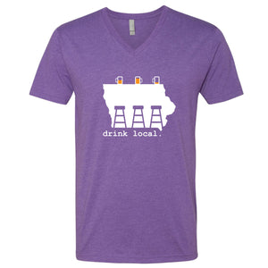 Drink Local Iowa V-Neck T-Shirt