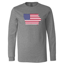 Load image into Gallery viewer, American Flag Iowa Long Sleeve T-Shirt