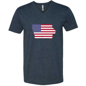 Iowa USA Flag V-Neck T-Shirt