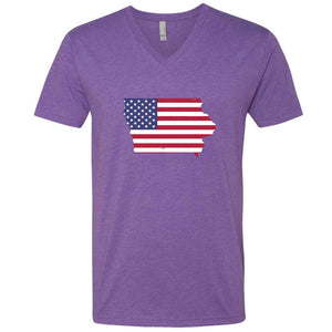 American Flag Iowa V-Neck T-Shirt