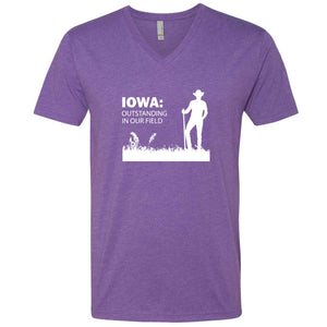 Outstanding in Our Field Iowa V-Neck T-Shirt
