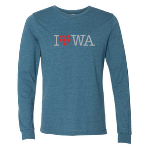 Buffalo Plaid Heart Iowa Long Sleeve T-Shirt