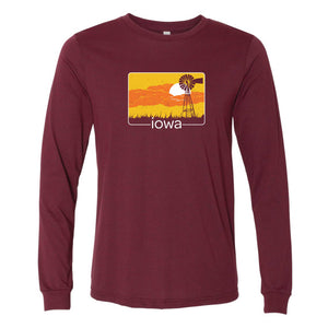 Iowa Windmill Sunset Long Sleeve T-Shirt