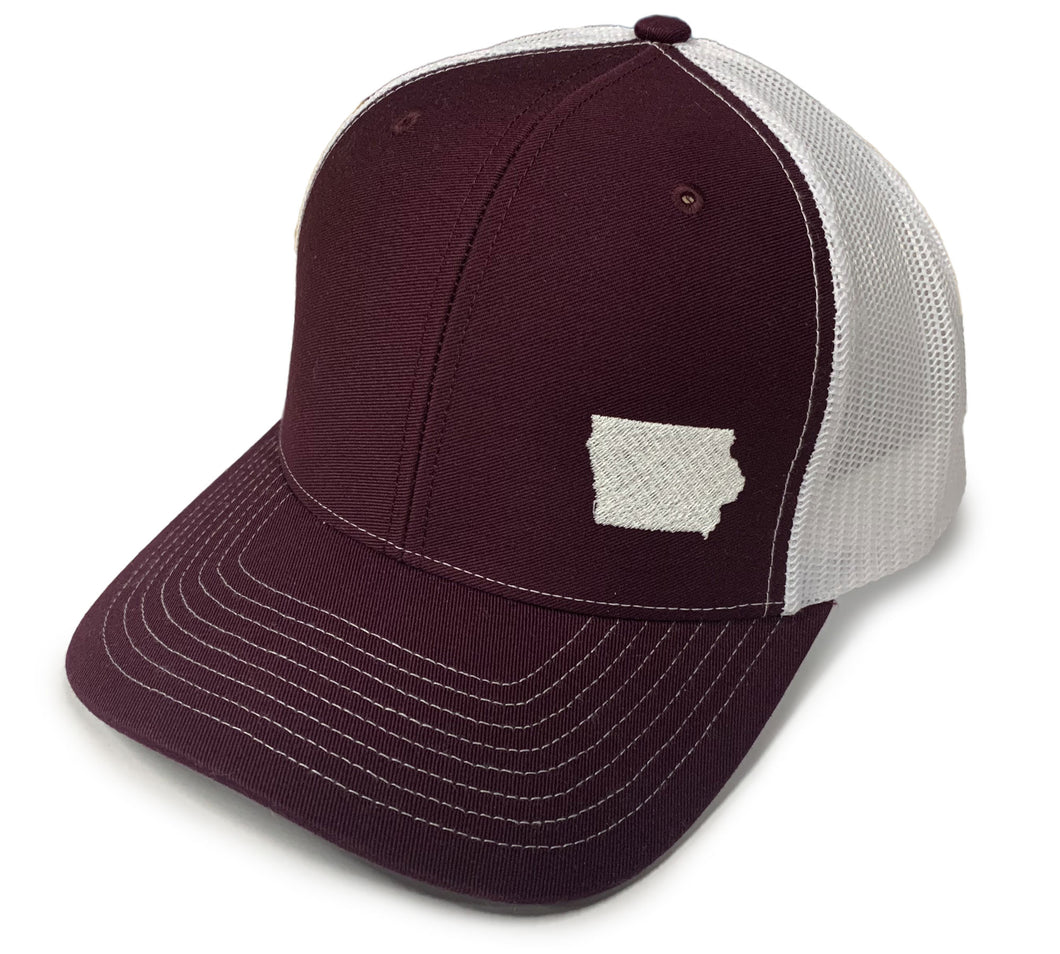 Iowa Snapback Hat - Maroon/White
