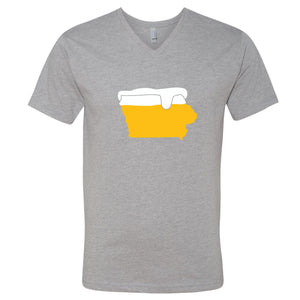 Beer Mug Iowa V-Neck T-Shirt