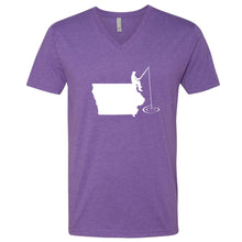 Load image into Gallery viewer, Fishing Iowa V-Neck T-Shirt
