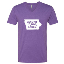Load image into Gallery viewer, Land of 10 Lakes Iowa V-Neck T-Shirt