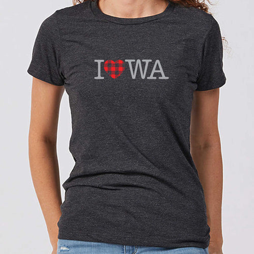 Buffalo Plaid Heart Iowa Women's T-Shirt