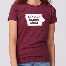 Load image into Gallery viewer, Land of 10 Lakes Iowa Women&#39;s T-Shirt